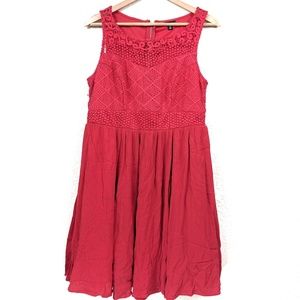 Torrid Red Pleated Empire Waist Tank Dress E31